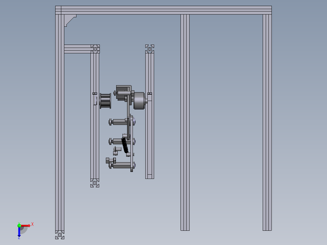 全自动硬纸板包装机 三维和二维图纸及设计说明书俯视图