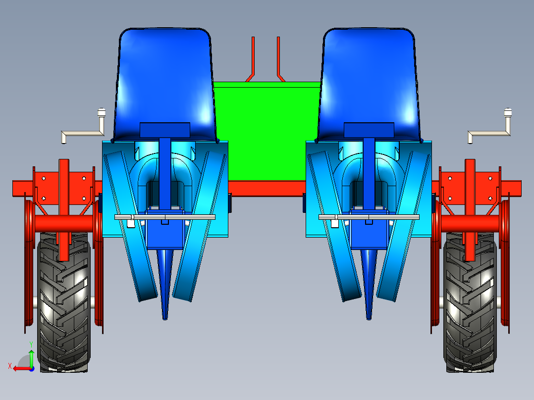 农业机械移栽机三维模型后视图