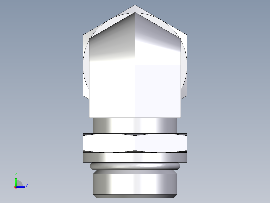 卡套式工业通用硬管接头EO_Adjustable_Locknut_elbow_WEE28ZLMORCF左视图