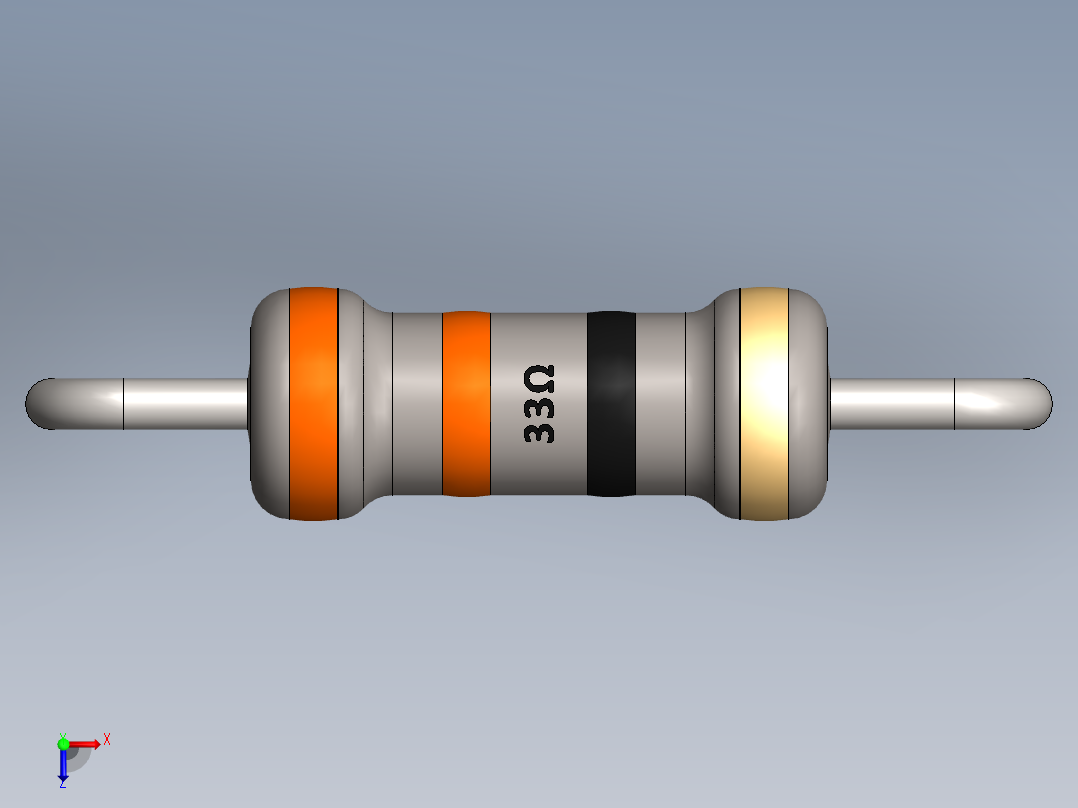 电容器 二极管 电阻器-Resistor 33 Ohm俯视图