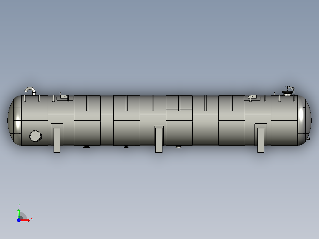 石油和天然气储罐压力容器前视图