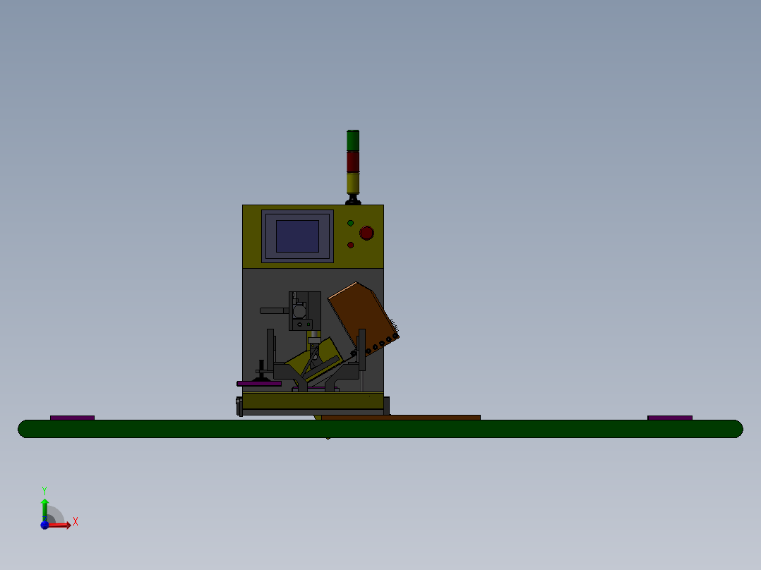 光驱贴膜机三维模型前视图