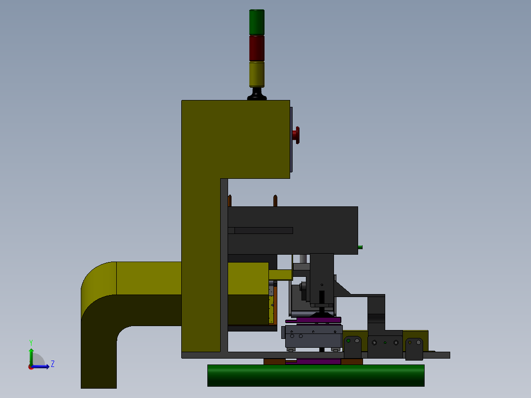 光驱贴膜机三维模型左视图