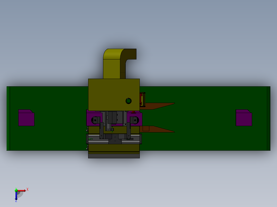 光驱贴膜机三维模型俯视图