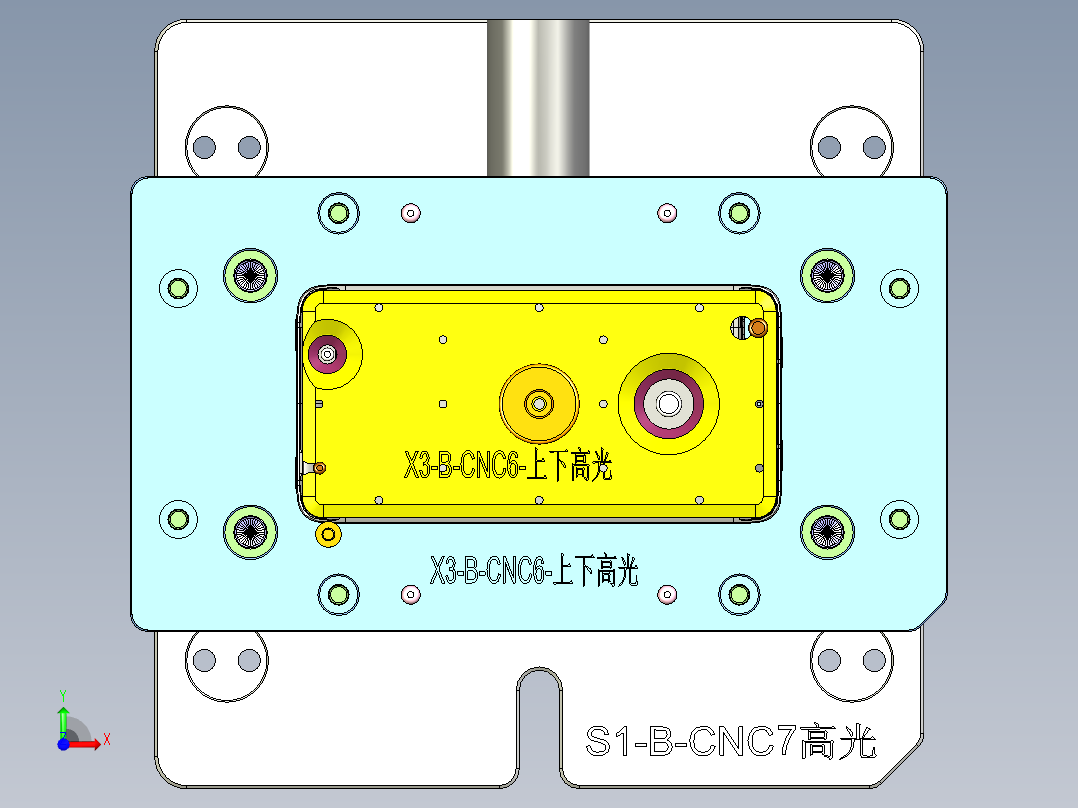 X3-B笔记本CNC工装夹具三维模型-CNC6-1013前视图
