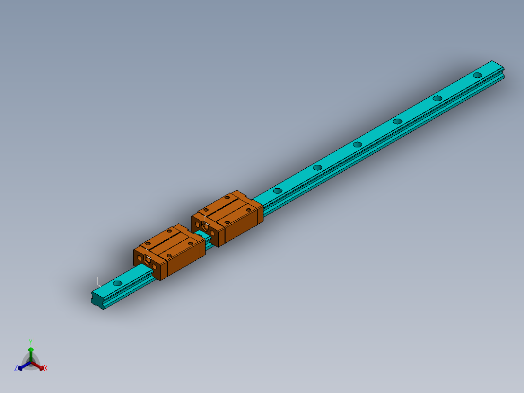 低组装直线导轨20正等轴测图