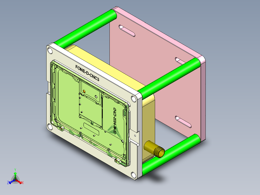 FONE-D笔记本CNC工装夹具三维模型-CNC3-1114主视图