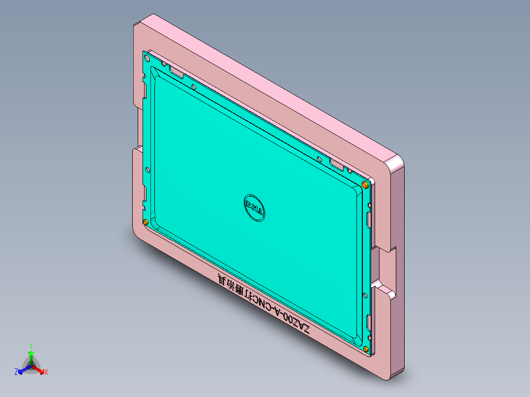 ZAZ00-A-笔记本CNC工装夹具三维模型CNCDAMO主视图