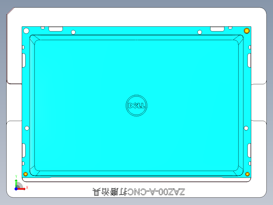 ZAZ00-A-笔记本CNC工装夹具三维模型CNCDAMO前视图