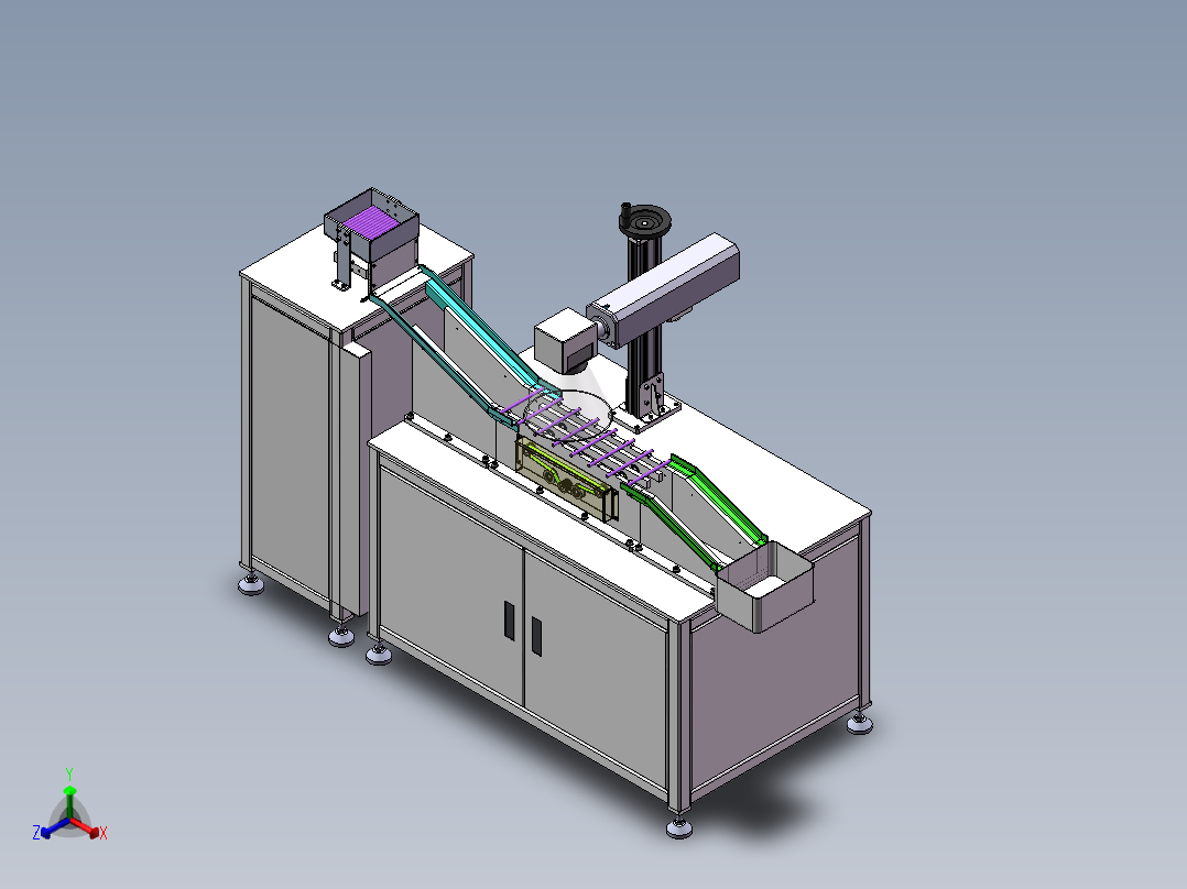 圆筒笔激光打标机sw18可编辑正等轴测图