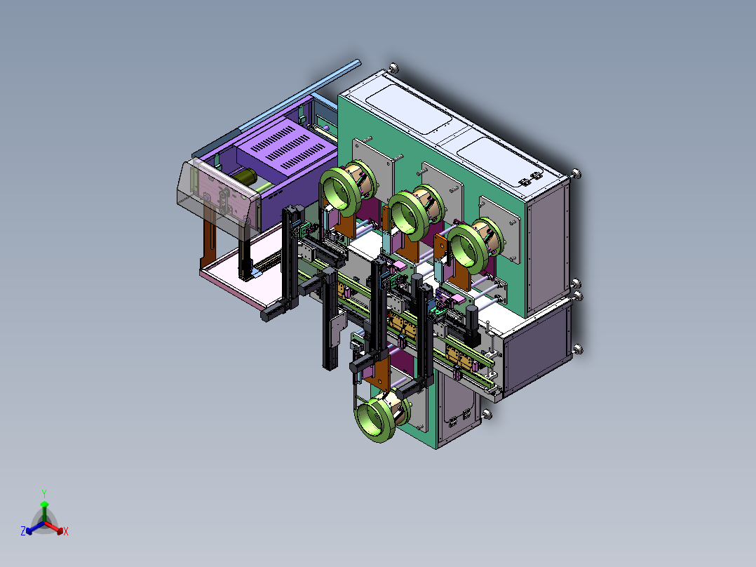 基板插件自动生产线sw18可编辑正等轴测图