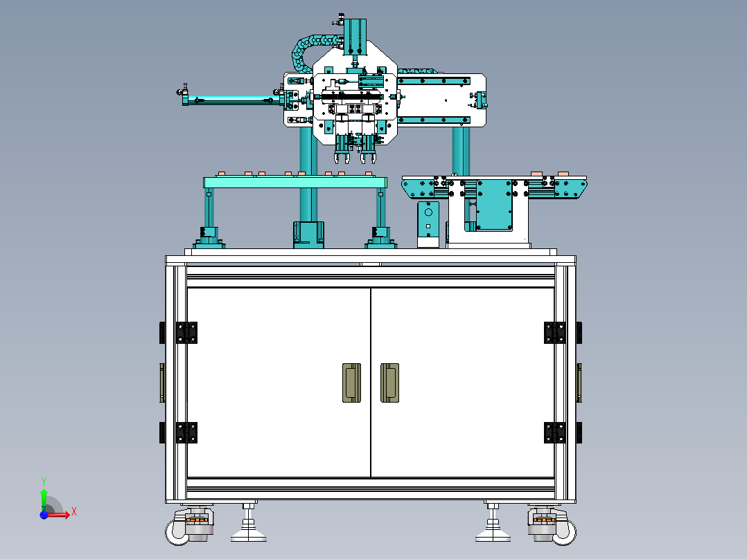 双工件同步旋转90度取放机构sw18前视图
