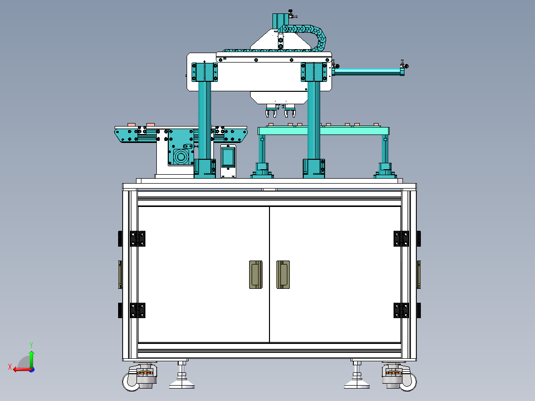 双工件同步旋转90度取放机构sw18后视图