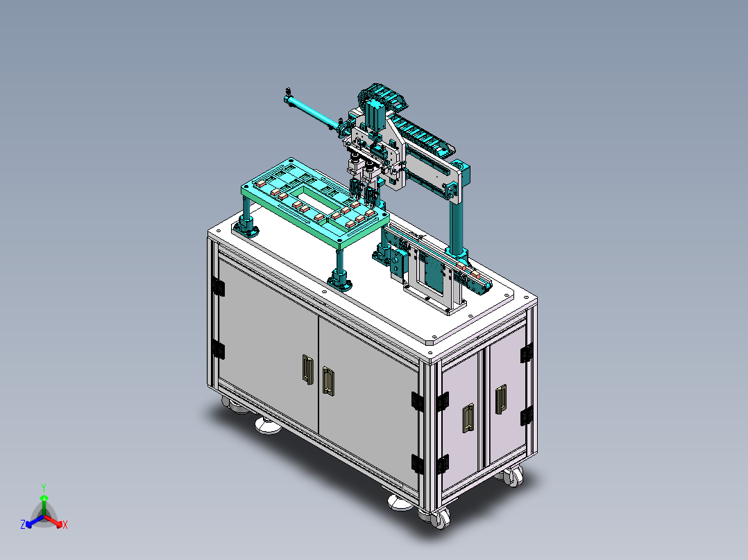 双工件同步旋转90度取放机构sw18正等轴测图