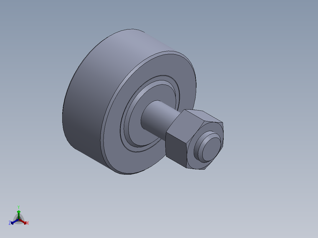 凸轮随动器 米思米 CFFRU5-13正等轴测图