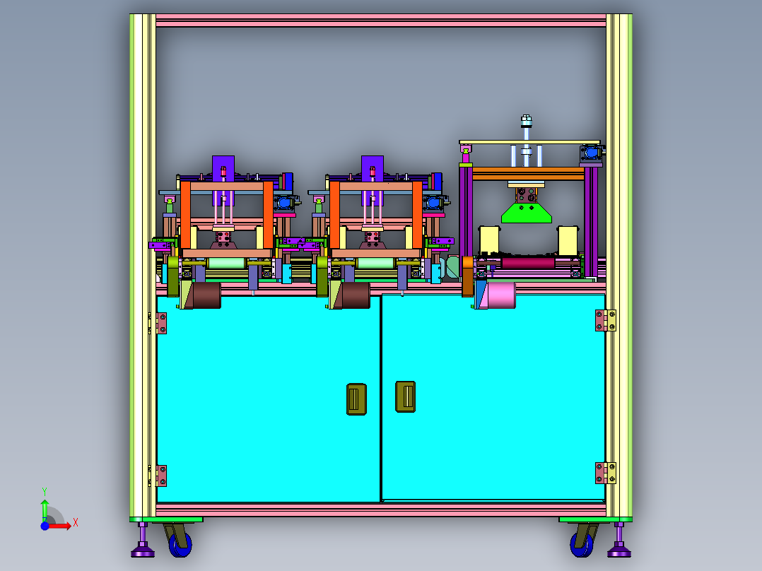 计算机主板显卡分拆设备前视图