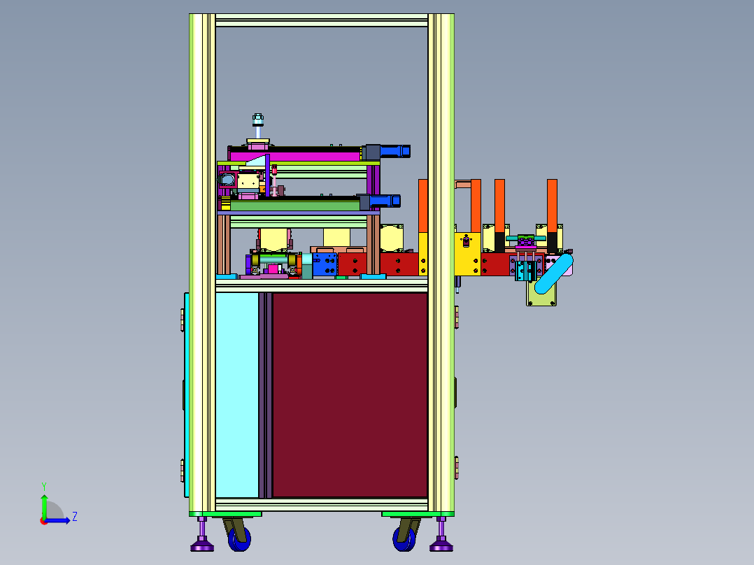 计算机主板显卡分拆设备左视图