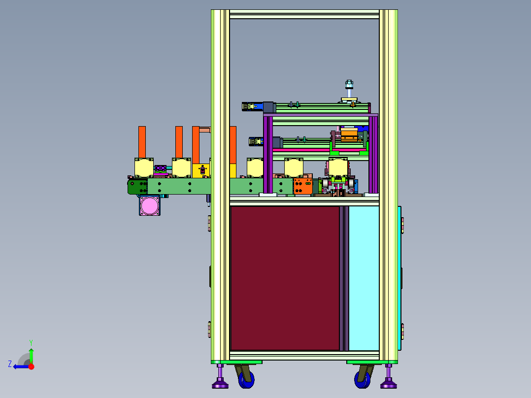 计算机主板显卡分拆设备右视图