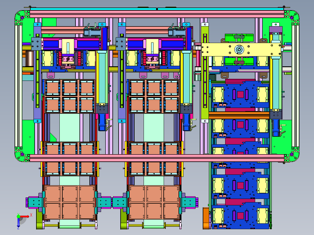 计算机主板显卡分拆设备俯视图