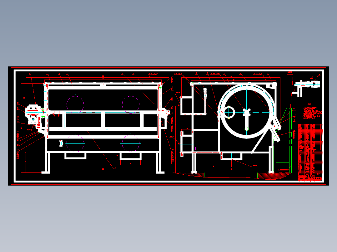 污水处理设备--微滤机样机设计6张CAD图