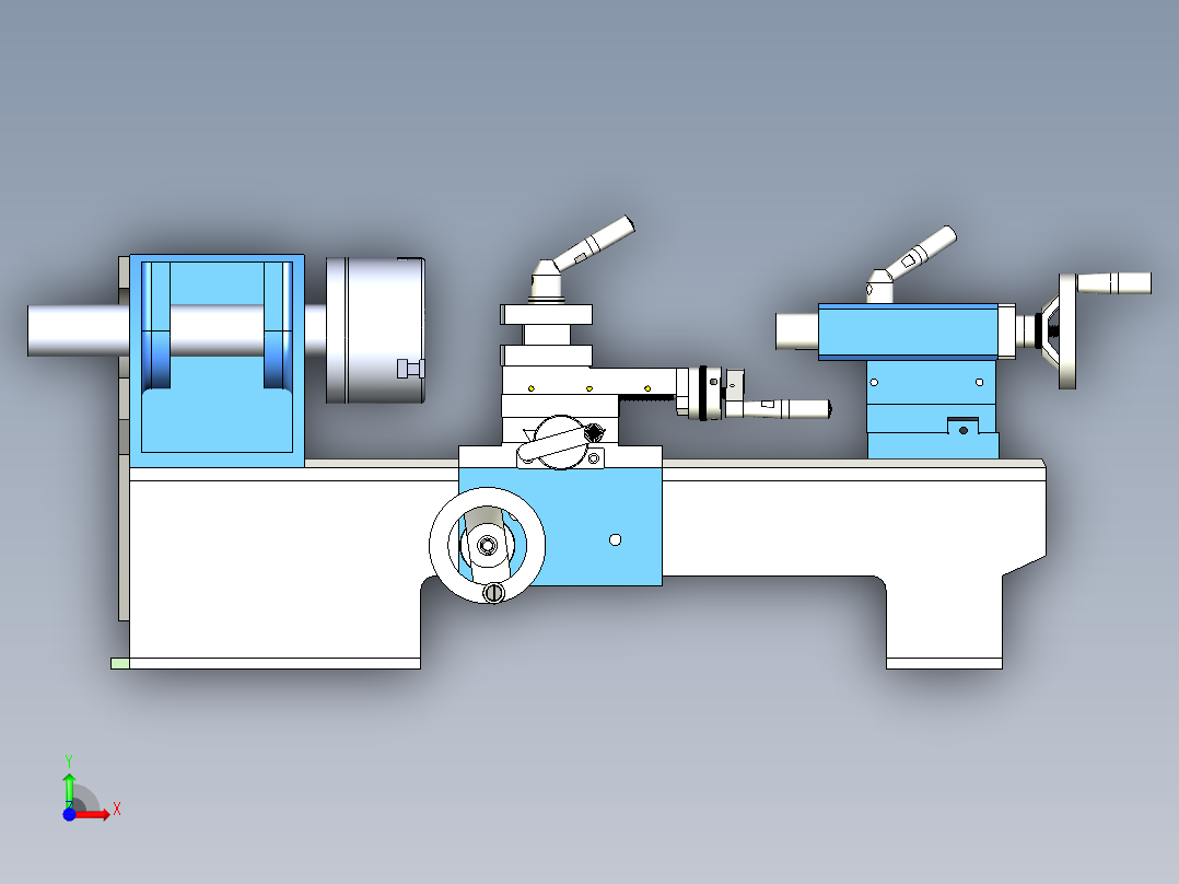 D180x300V车床模型3D图纸前视图