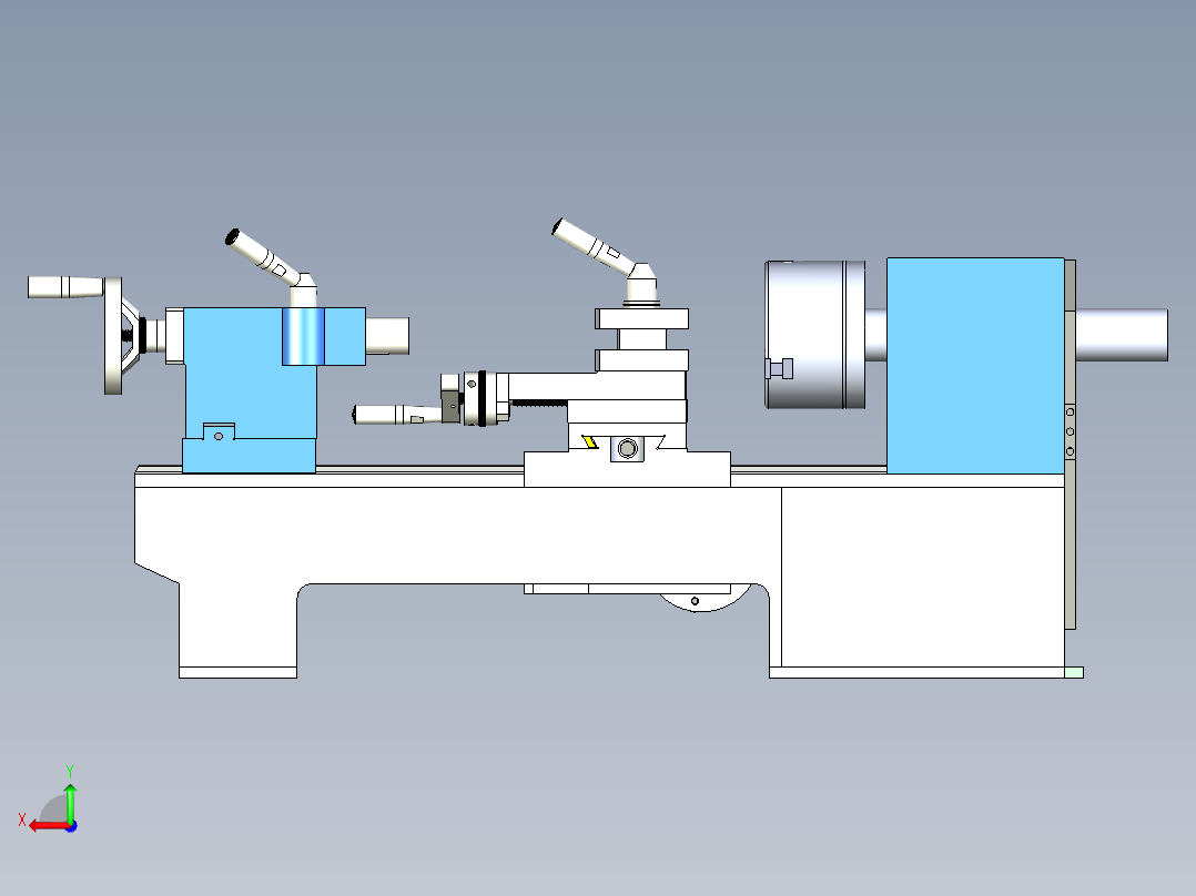 D180x300V车床模型3D图纸后视图