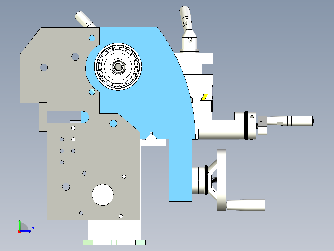 D180x300V车床模型3D图纸左视图