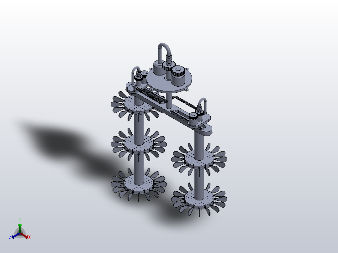 湿式吸收法净化处理废气的混匀搅拌器、配套系统正等轴测图