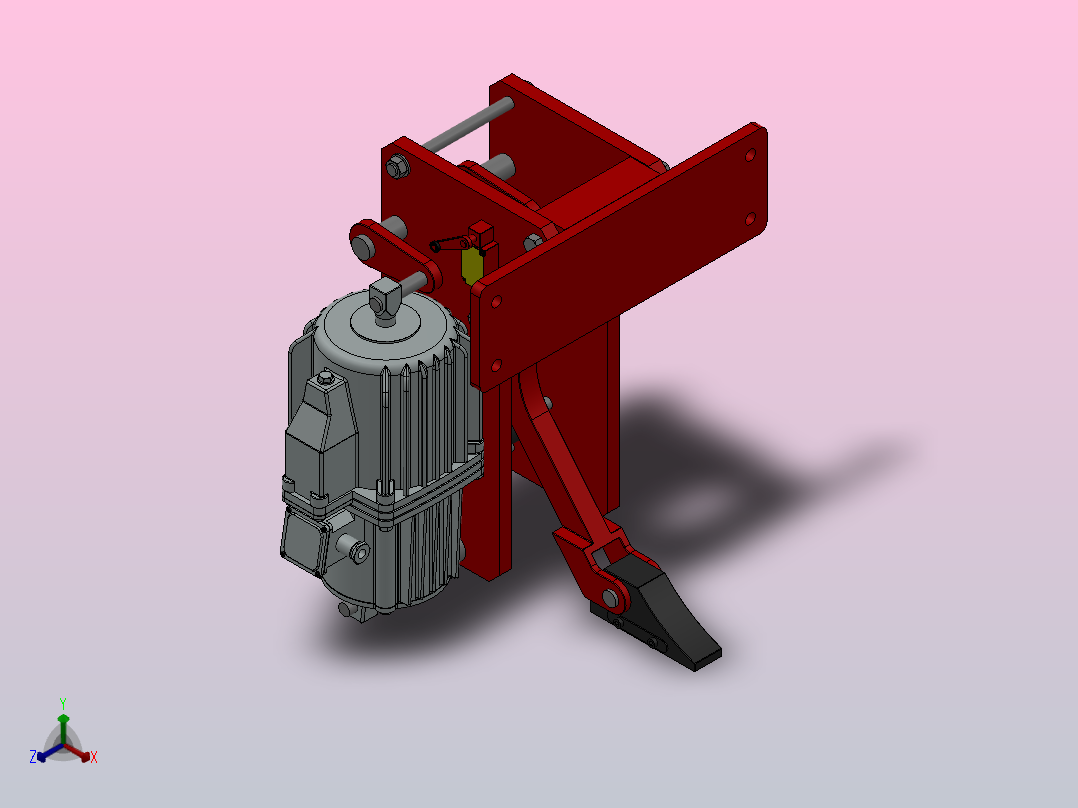 YXZ系列电力液压防风铁楔YXZ500-80HL正等轴测图