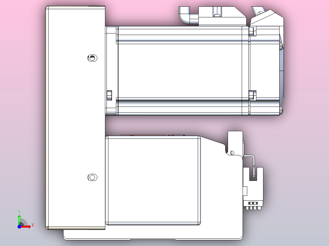 皮带直线轴半封闭可选导轨TPA-HNB-120D-110-L2300-LU-Y-P40-N3前视图