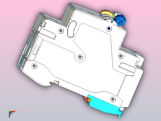 NB1LE-40 1P&amp;N剩余电流动作断路器三维模型202307俯视缩略图
