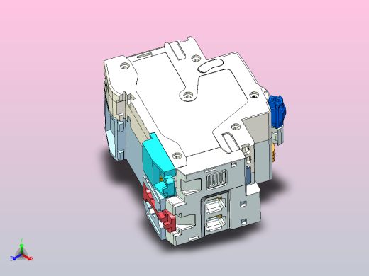 NB1LE-40 1P&amp;N剩余电流动作断路器三维模型202307正等轴测缩略图