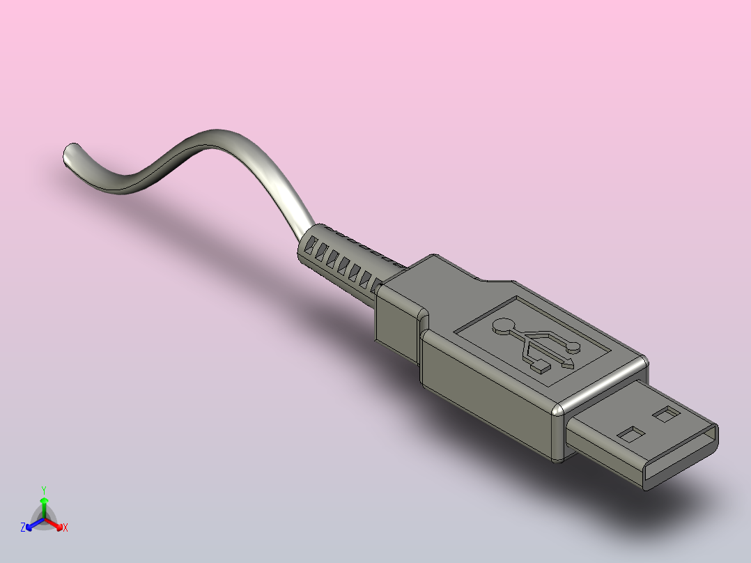 usb电缆正等轴测图