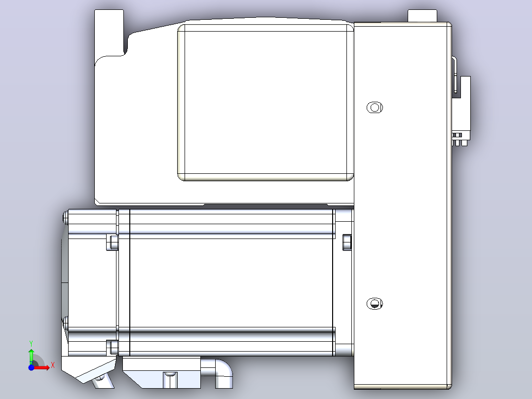 皮带直线轴半封闭可选导轨TPA-HNB-140D-120-L1850-RP-Y-P40-N3前视图