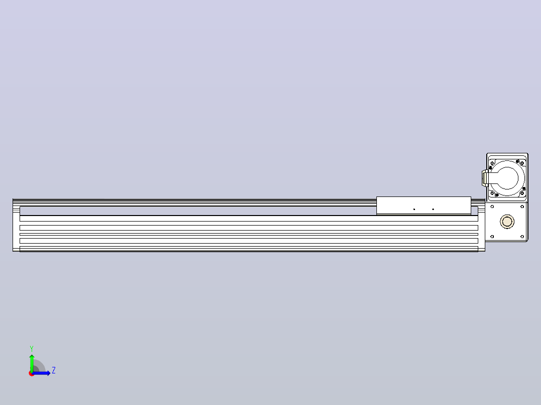 皮带直线轴半封闭可选导轨TPA-HNB-202D-140-L650-RU-C-P75-N3左视图