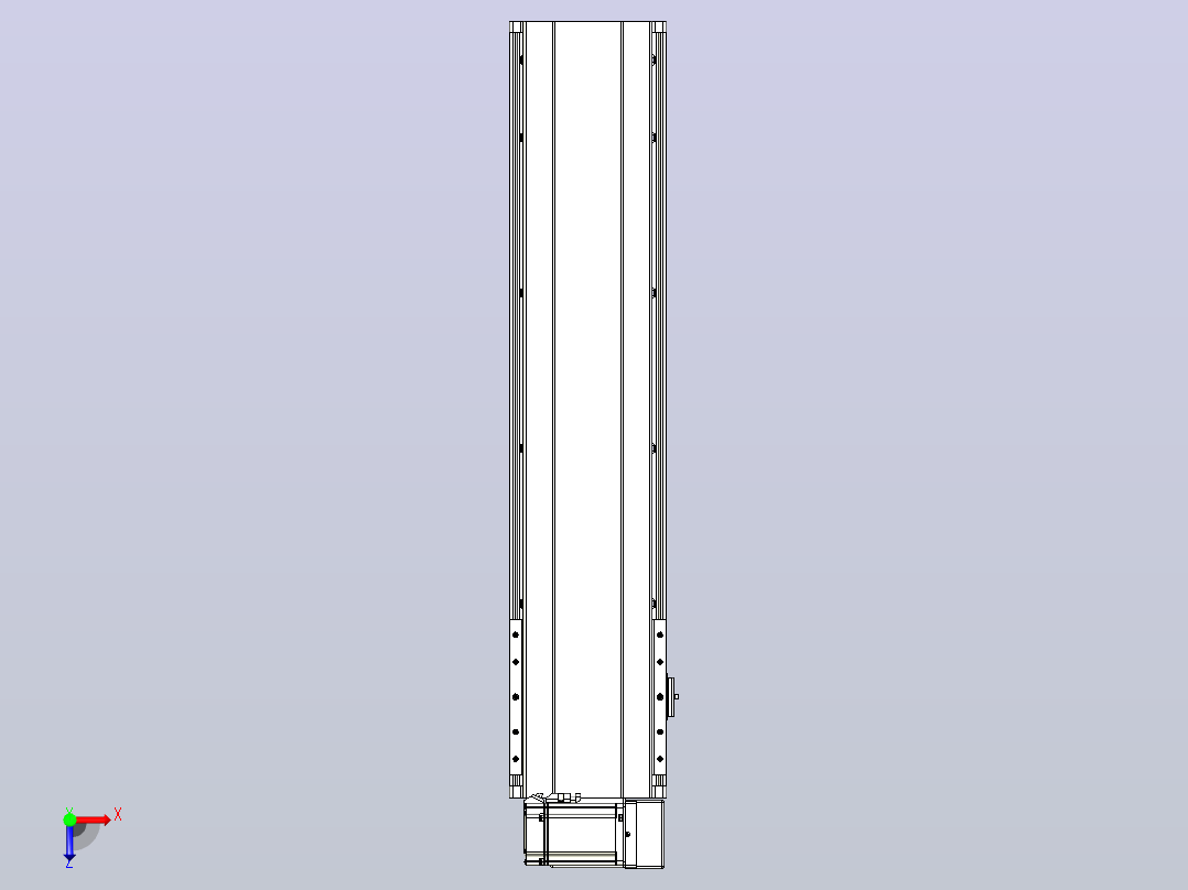 皮带直线轴半封闭可选导轨TPA-HNB-202D-140-L650-RU-C-P75-N3俯视图
