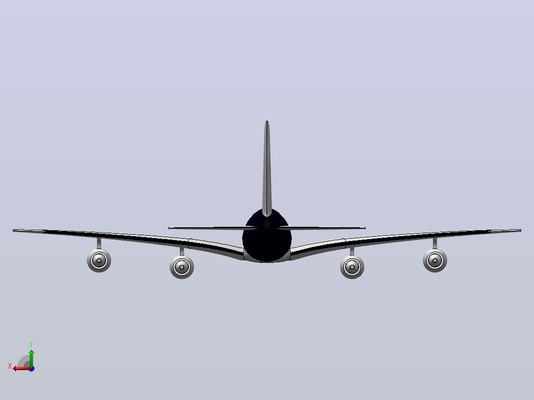 A380飞机模型后视图