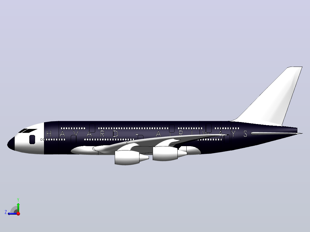 A380飞机模型右视图
