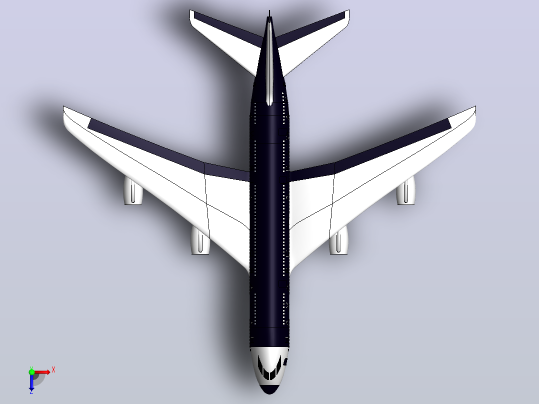 A380飞机模型俯视图