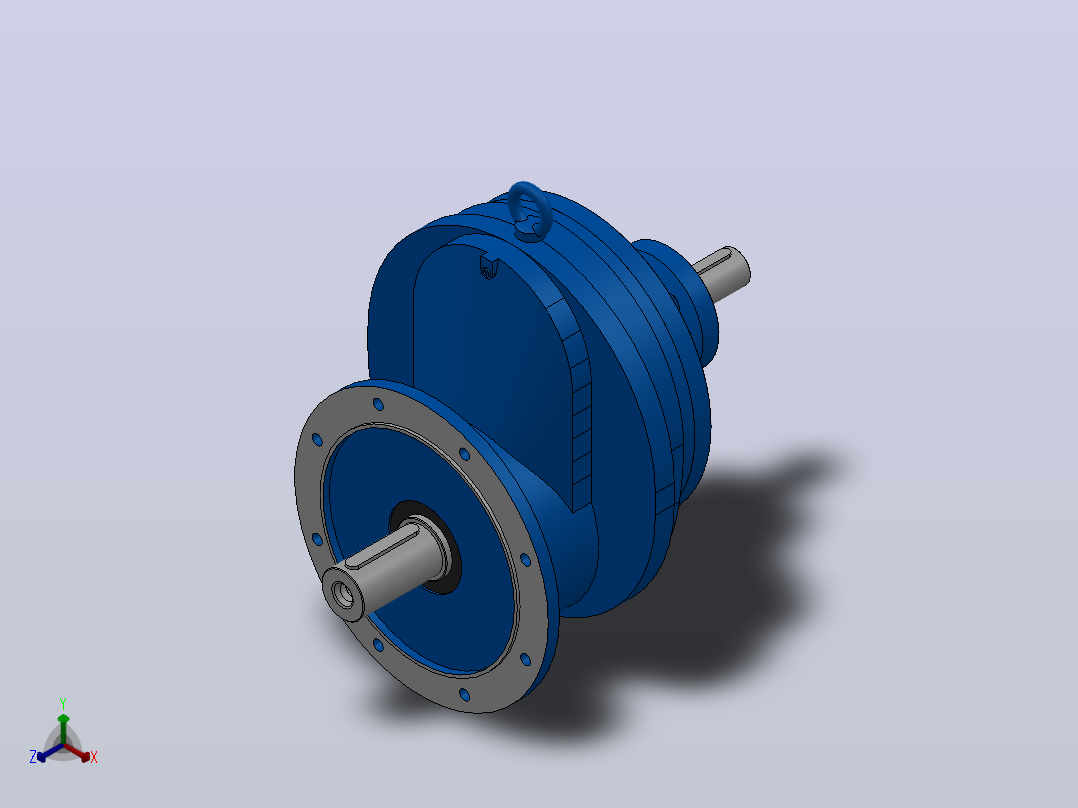 RXFS127法兰轴伸式单级斜齿轮减速机RXFS127-3-M1-Φ450主视图