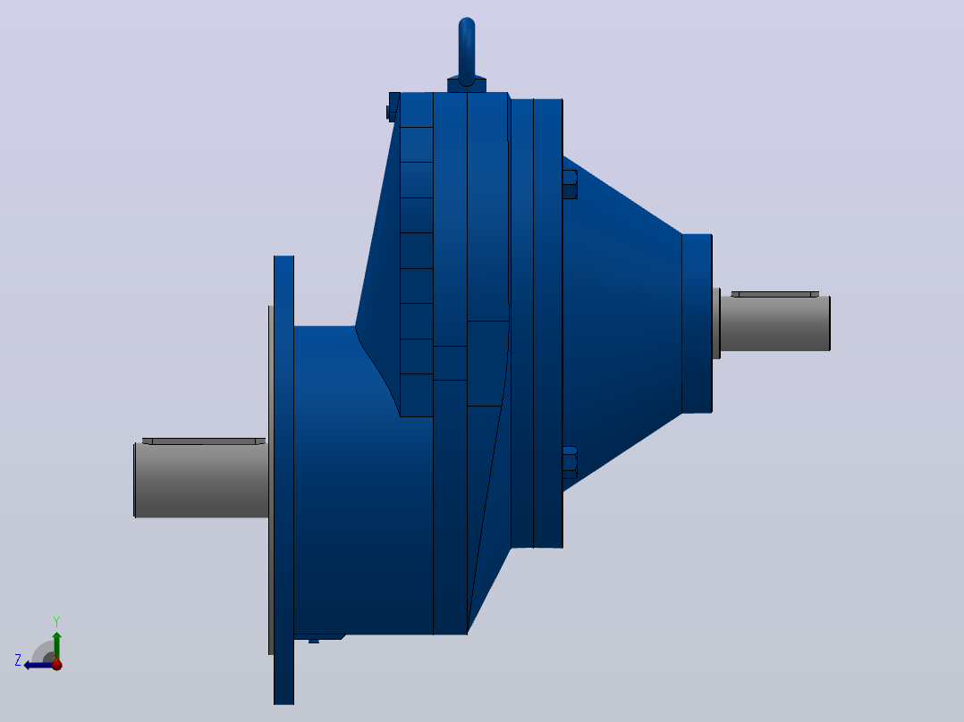 RXFS127法兰轴伸式单级斜齿轮减速机RXFS127-3-M1-Φ450右视图