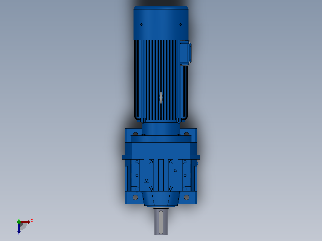 R57底脚轴伸式安装斜齿轮减速机R57-YVB0.25-4P-120.63-M1-0°俯视图