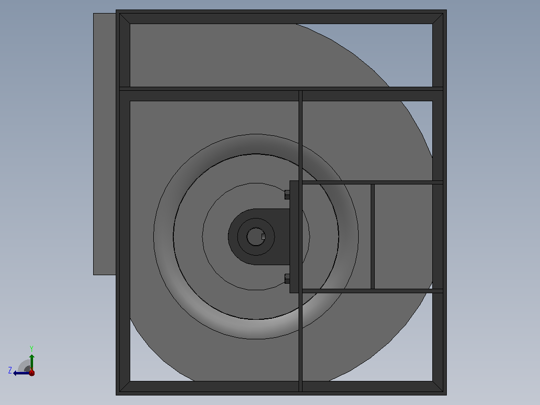KTH-B（标准型）空调系统后向式离心通风机[KTH-B-450-1.5kW]右视图