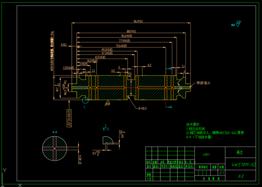 10通径三位四通电磁换向阀M型2台肩（CAD+说明书）缩略图