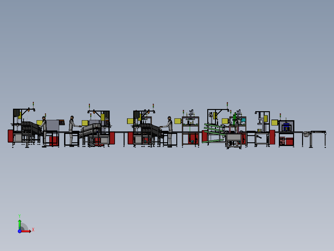 滤清器总成装配检测流水线前视图