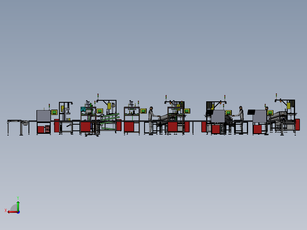 滤清器总成装配检测流水线后视图