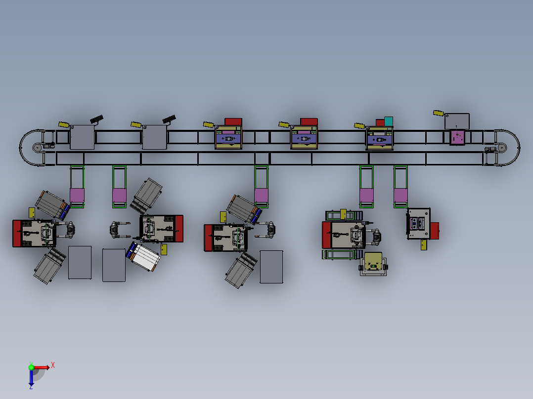 滤清器总成装配检测流水线俯视图