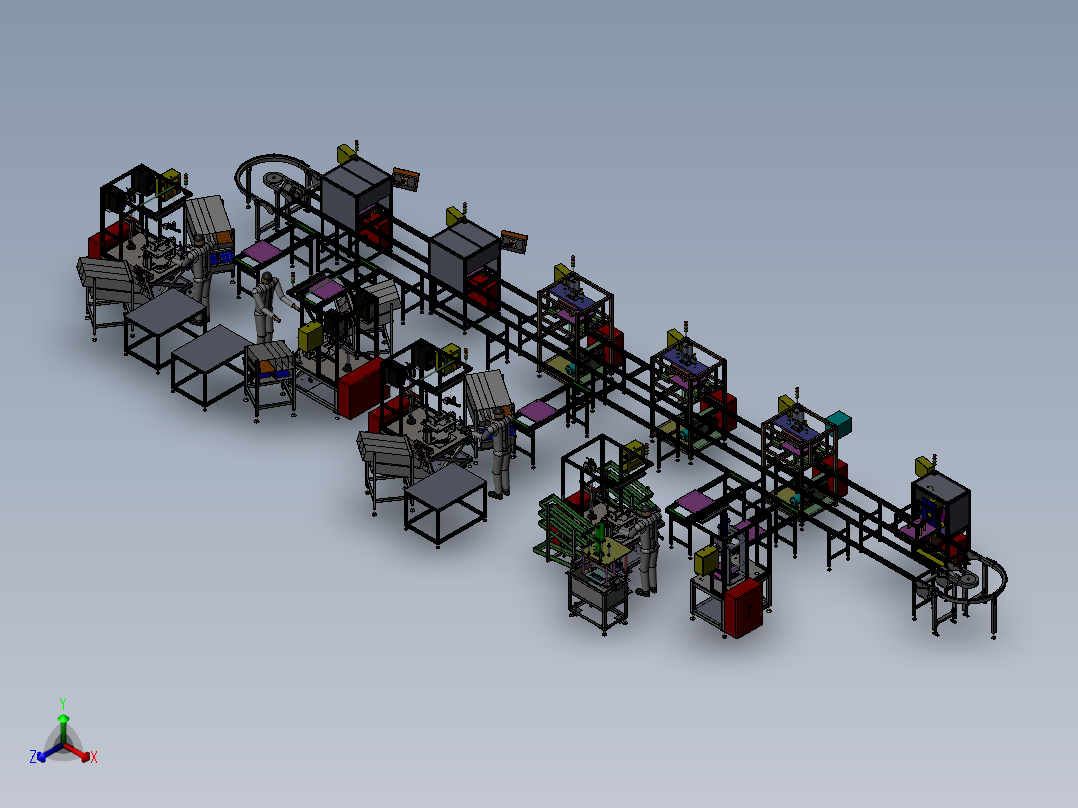 滤清器总成装配检测流水线正等轴测图