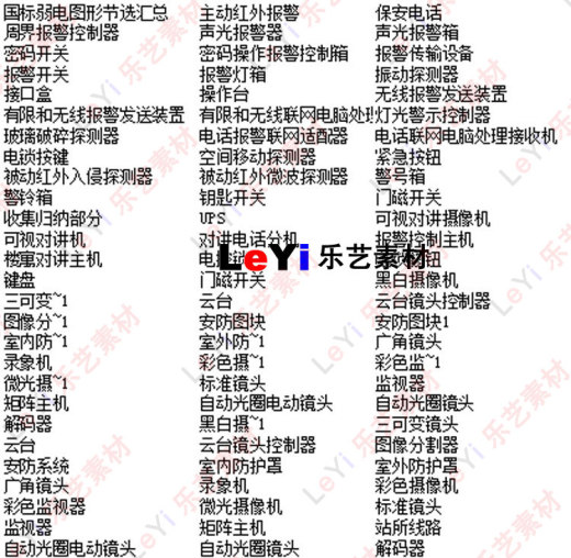 安防监控弱电CAD图块图形常用设计图库图标素材资料缩略图