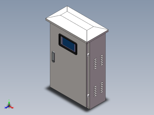 户外双门电气箱正等轴测缩略图